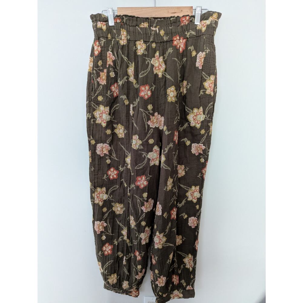 Free People Midnight Hour Floral Gauze High Waist Pants